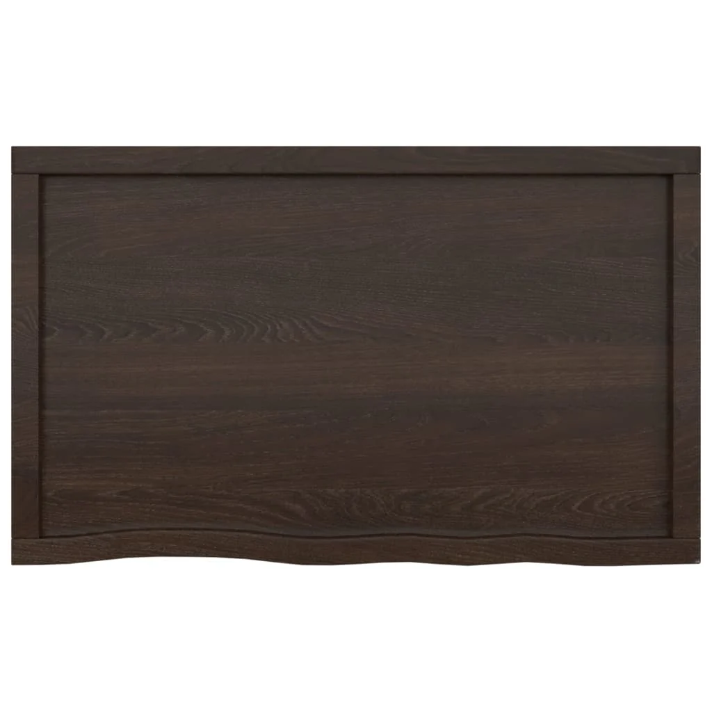 bordplade til badeværelse 100x60x(2-4) cm massivt træ mørkebrun - Image 4