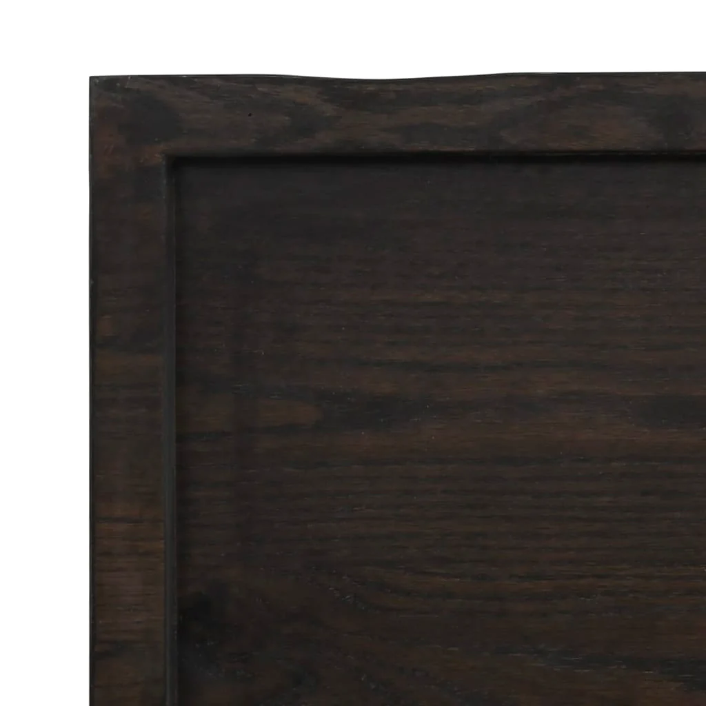 bordplade til badeværelse 100x60x(2-4) cm massivt træ mørkebrun - Image 6