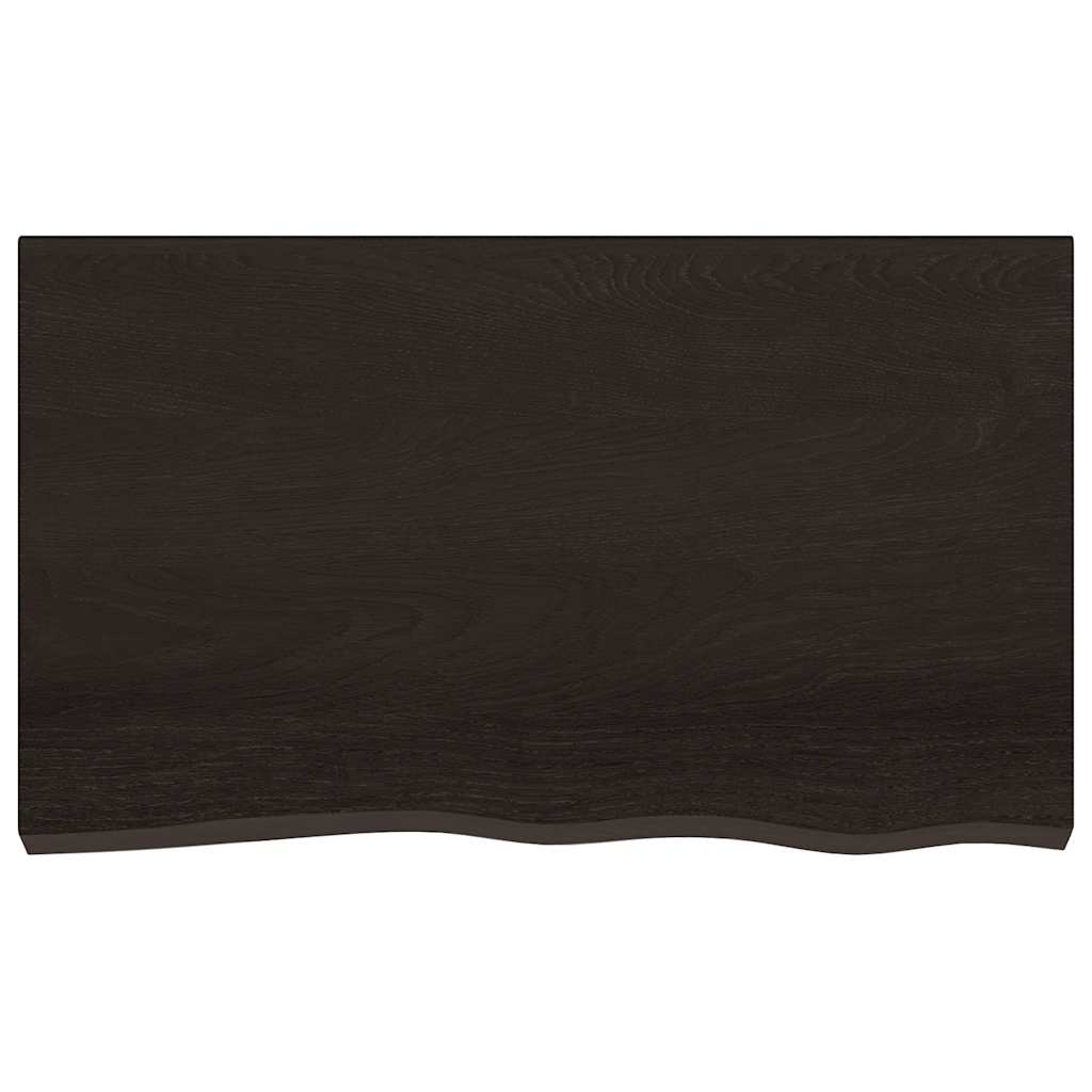 bordplade til badeværelse 100x60x(2-6) cm massivt træ mørkebrun - Image 3