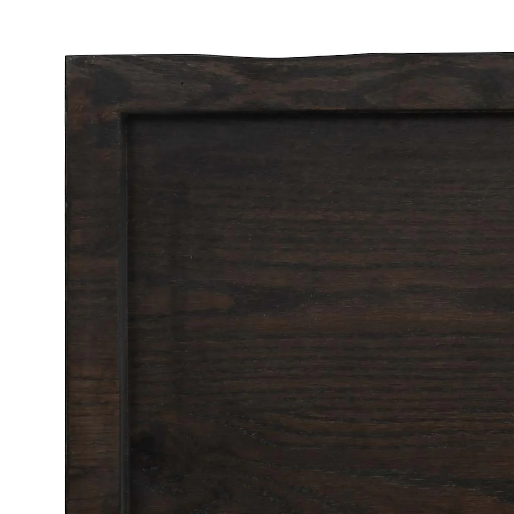 bordplade til badeværelse 100x60x(2-6) cm massivt træ mørkebrun - Image 6