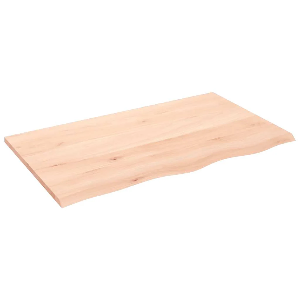 bordplade til badeværelse 100x60x2 cm massivt træ ubehandlet - Image 2