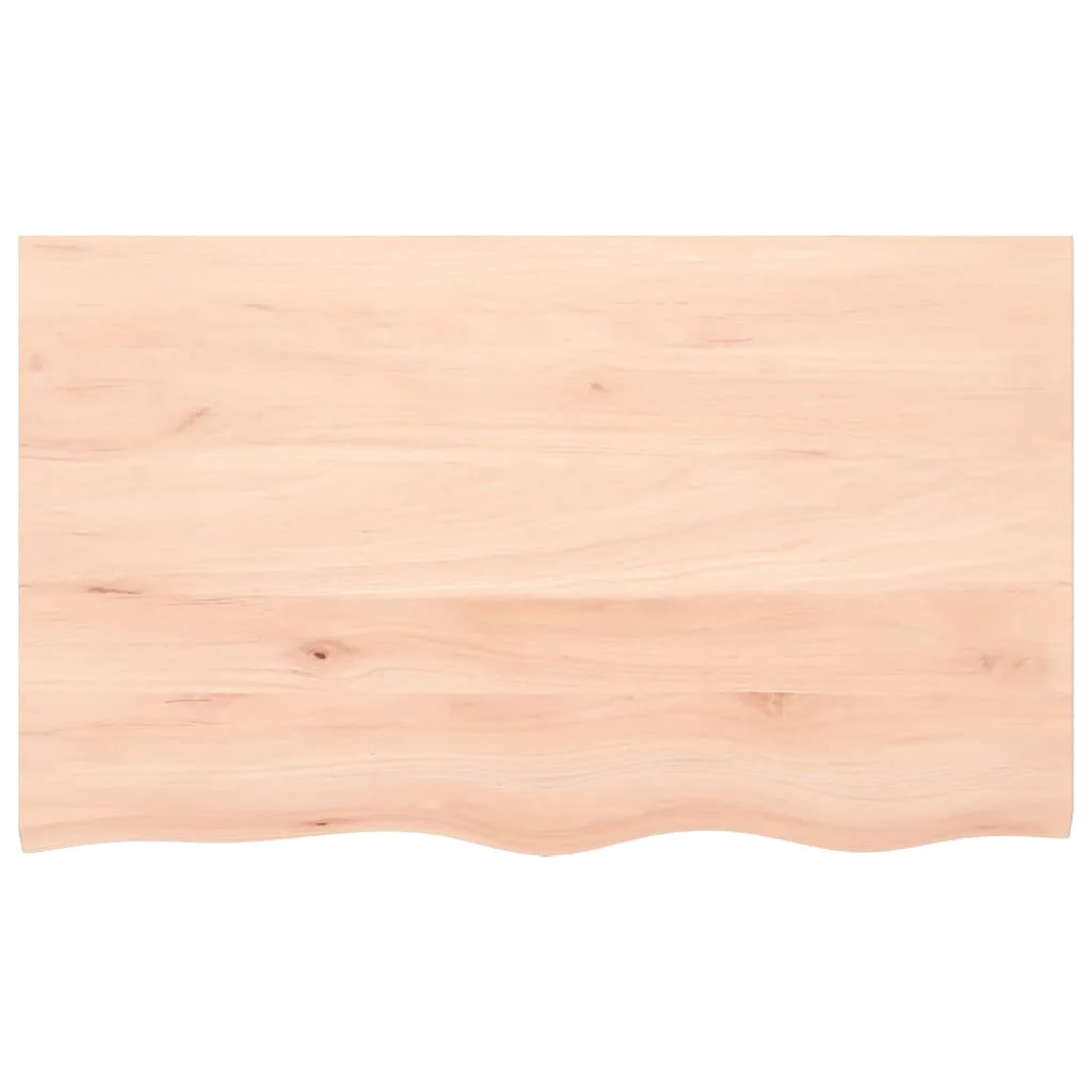 bordplade til badeværelse 100x60x2 cm massivt træ ubehandlet - Image 3