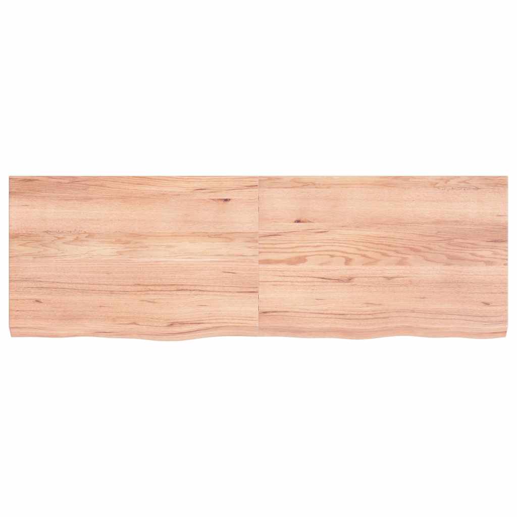 bordplade til badeværelse 120x40x(2-4) cm massivt træ lysebrun - Image 3