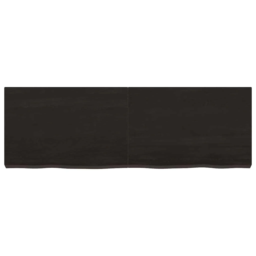 bordplade til badeværelse 120x40x(2-6) cm massivt træ mørkebrun - Image 4