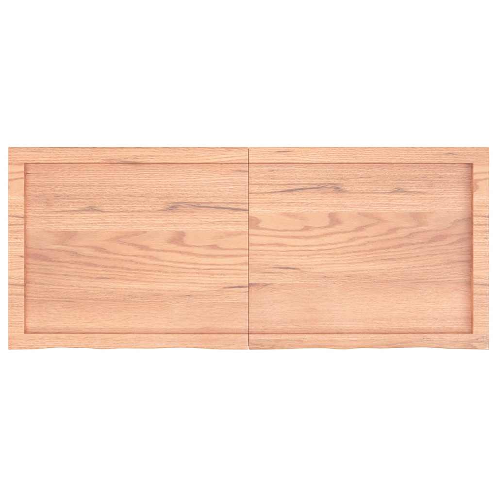bordplade til badeværelse 120x50x(2-4) cm massivt træ lysebrun - Image 4