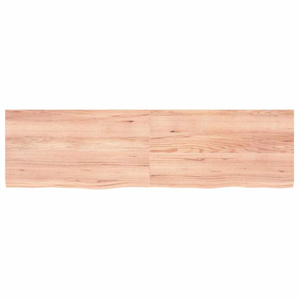 bordplade til badeværelse 180x50x(2-4) cm massivt træ lysebrun - Image 3