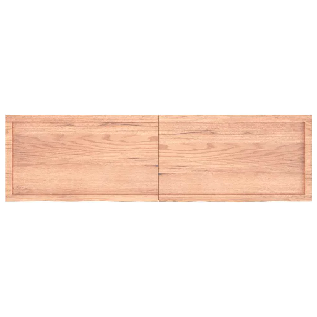bordplade til badeværelse 180x50x(2-4) cm massivt træ lysebrun - Image 4