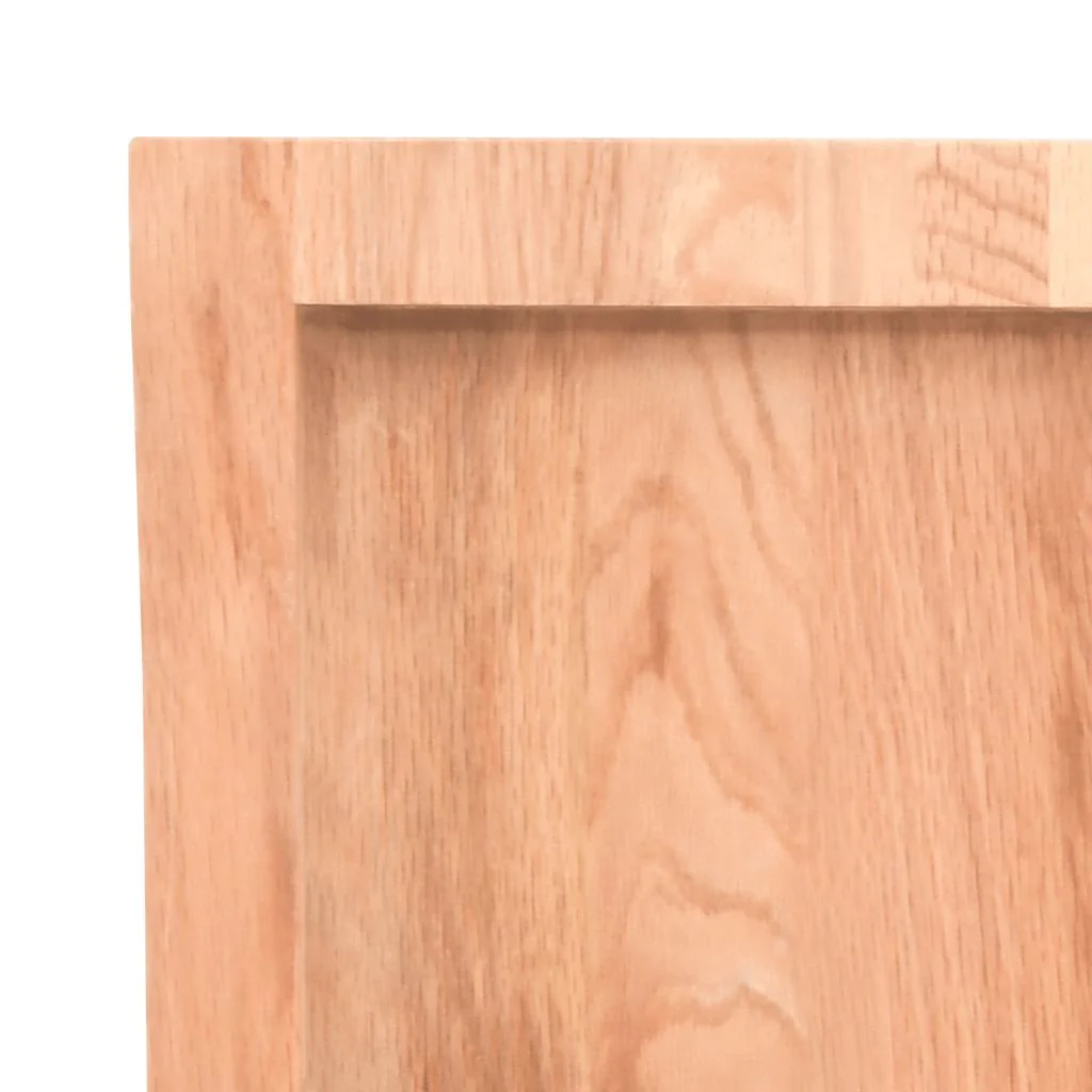 bordplade til badeværelse 200x50x(2-4) cm massivt træ lysebrun - Image 7