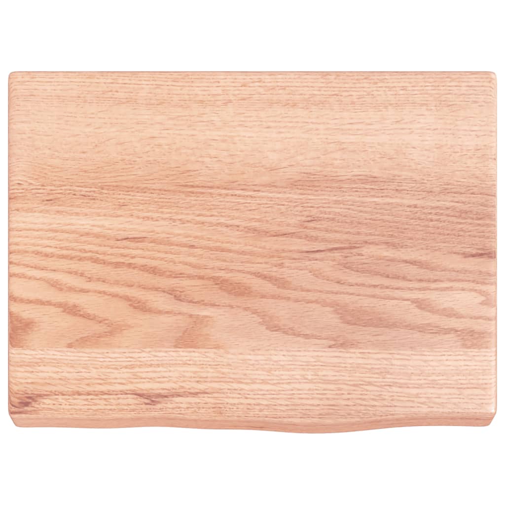bordplade til badeværelse 40x30x(2-4) cm massivt træ lysebrun - Image 3