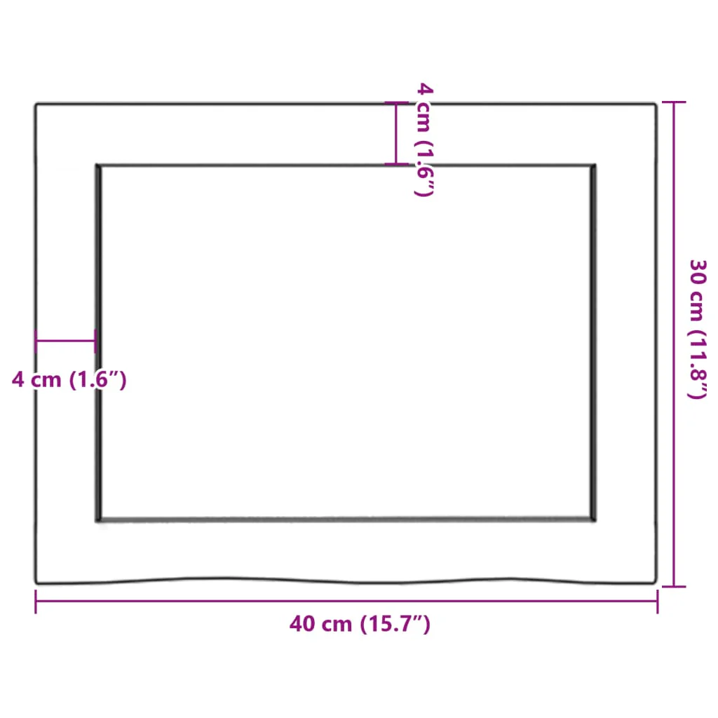 bordplade til badeværelse 40x30x(2-4) cm massivt træ lysebrun - Image 8