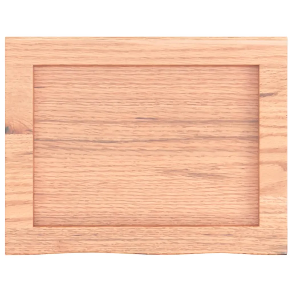 bordplade til badeværelse 40x30x(2-6) cm massivt træ lysebrun - Image 4