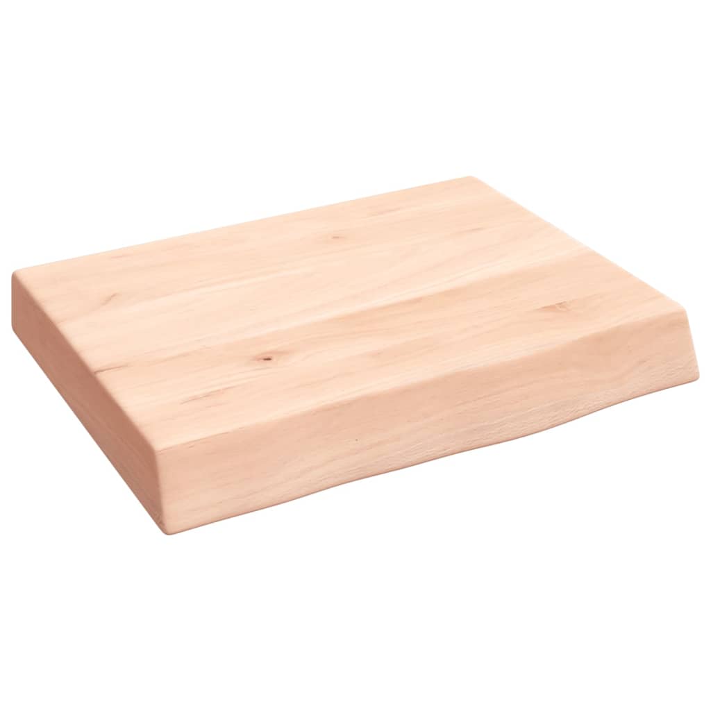 bordplade til badeværelse 40x30x(2-6) cm massivt træ ubehandlet - Image 2