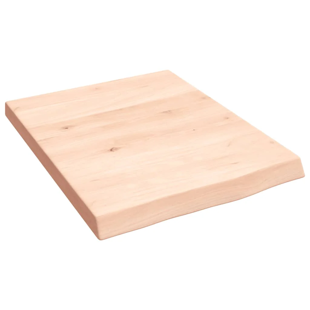 bordplade til badeværelse 40x50x(2-4) cm massivt træ ubehandlet - Image 2
