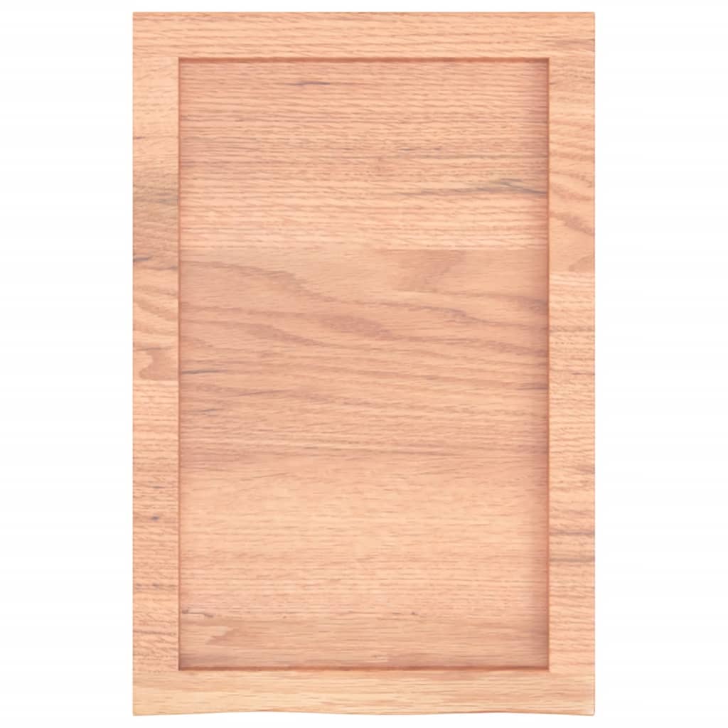 bordplade til badeværelse 40x60x(2-4) cm massivt træ lysebrun - Image 4