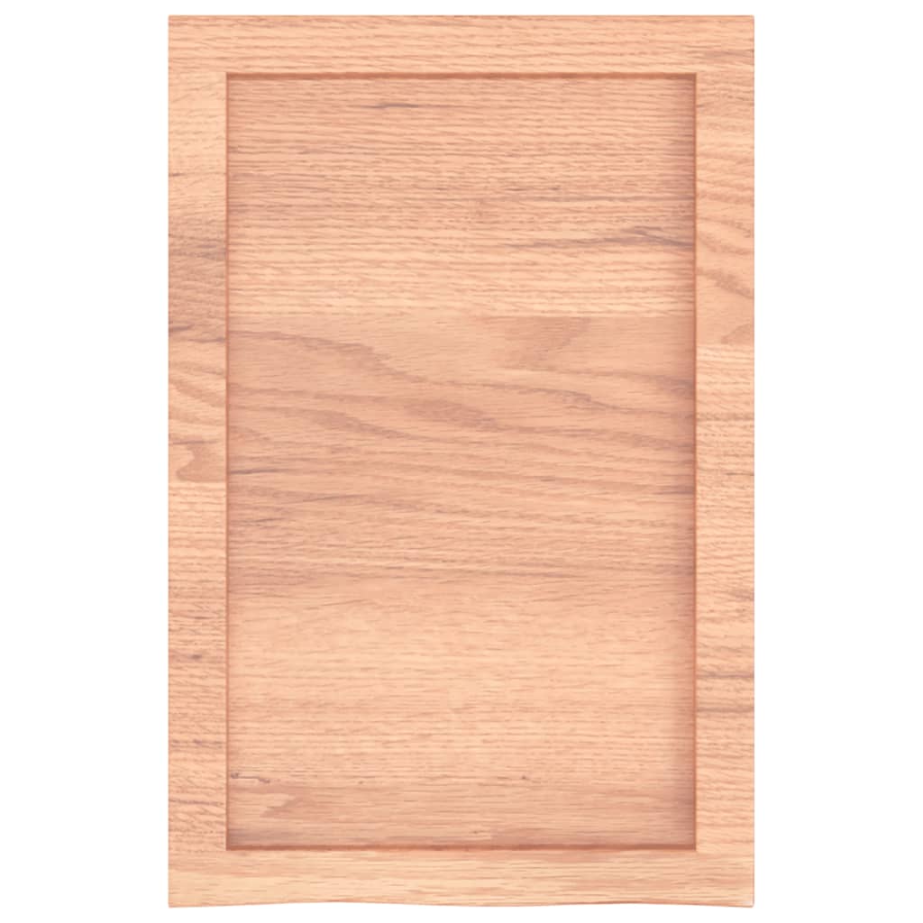 bordplade til badeværelse 40x60x(2-6) cm massivt træ lysebrun - Image 4