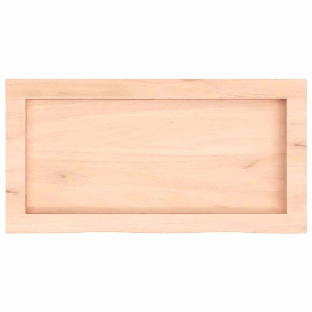 bordplade til badeværelse 60x30x(2-4) cm massivt træ ubehandlet - Image 4