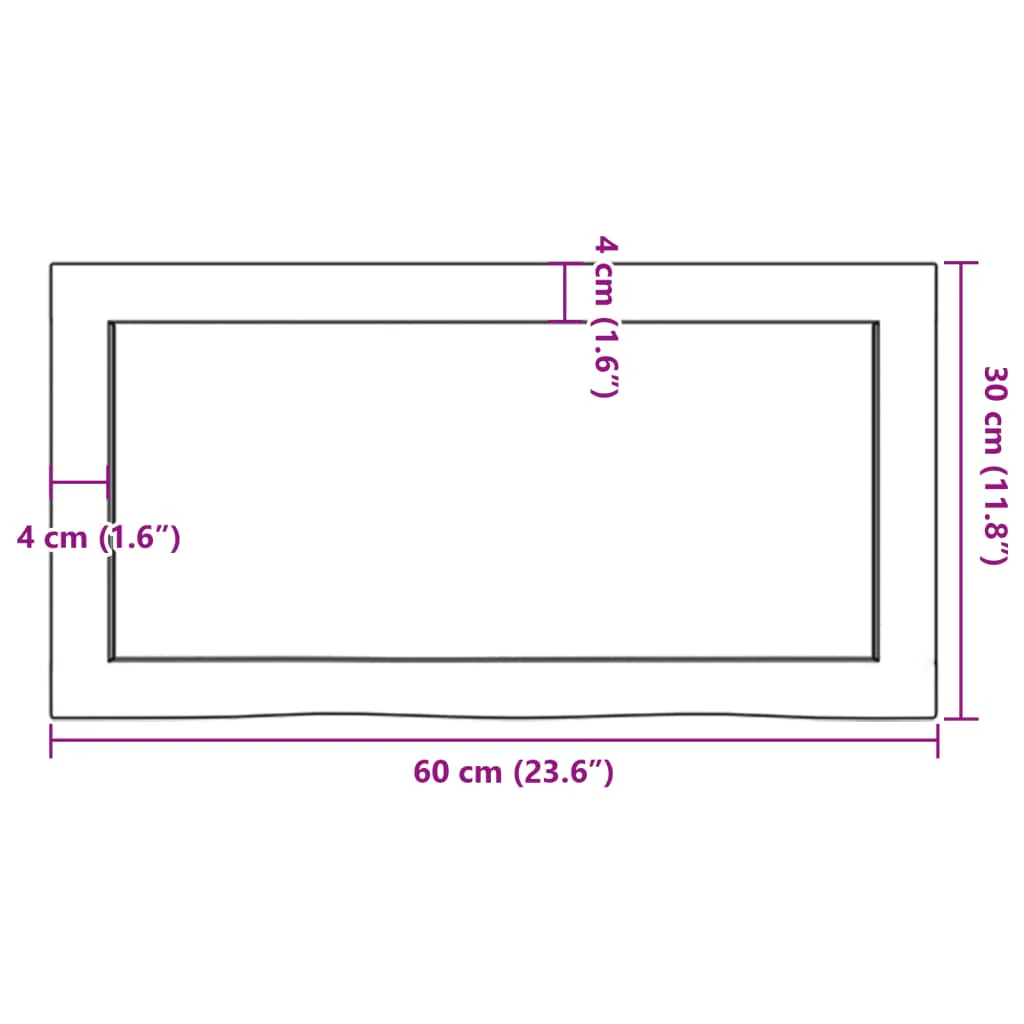 bordplade til badeværelse 60x30x(2-6) cm massivt træ lysebrun - Image 8