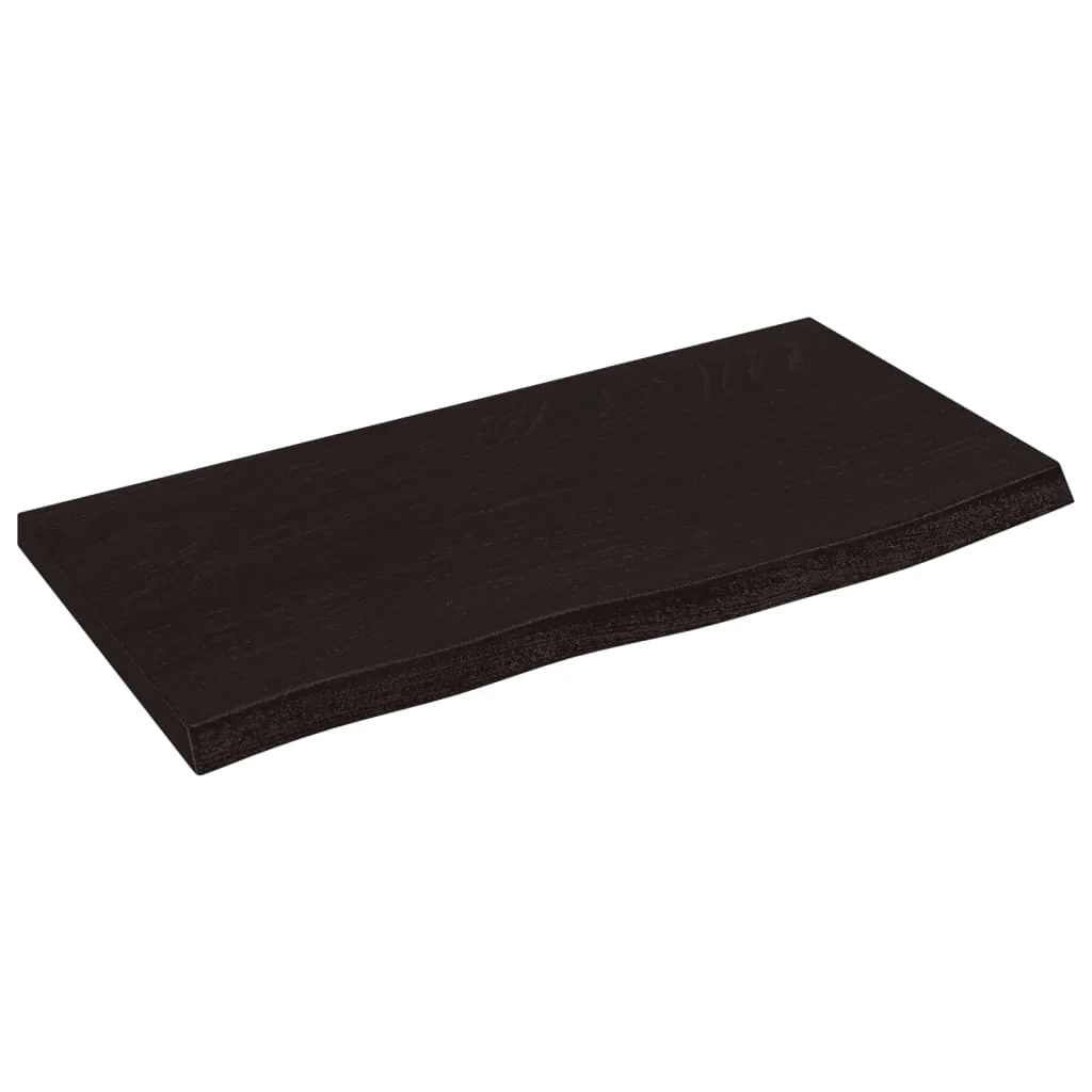 bordplade til badeværelse 60x30x2 cm massivt træ mørkebrun - Image 2