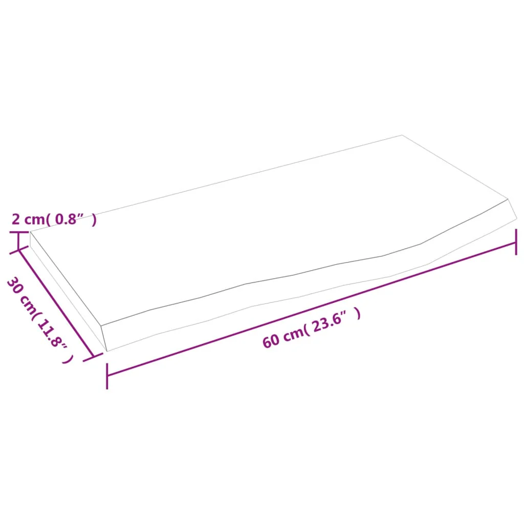 bordplade til badeværelse 60x30x2 cm massivt træ mørkebrun - Image 6
