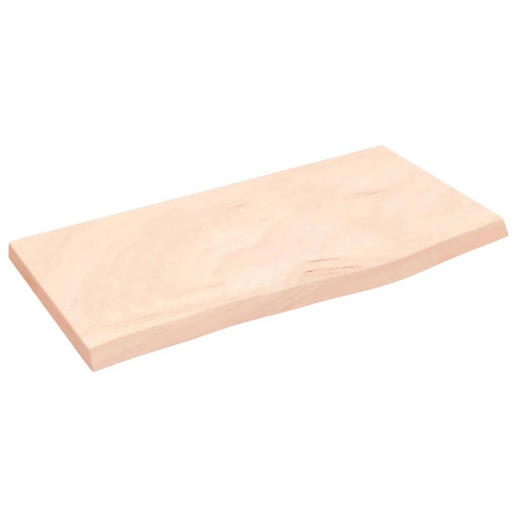 bordplade til badeværelse 60x30x2 cm massivt træ ubehandlet - Image 2