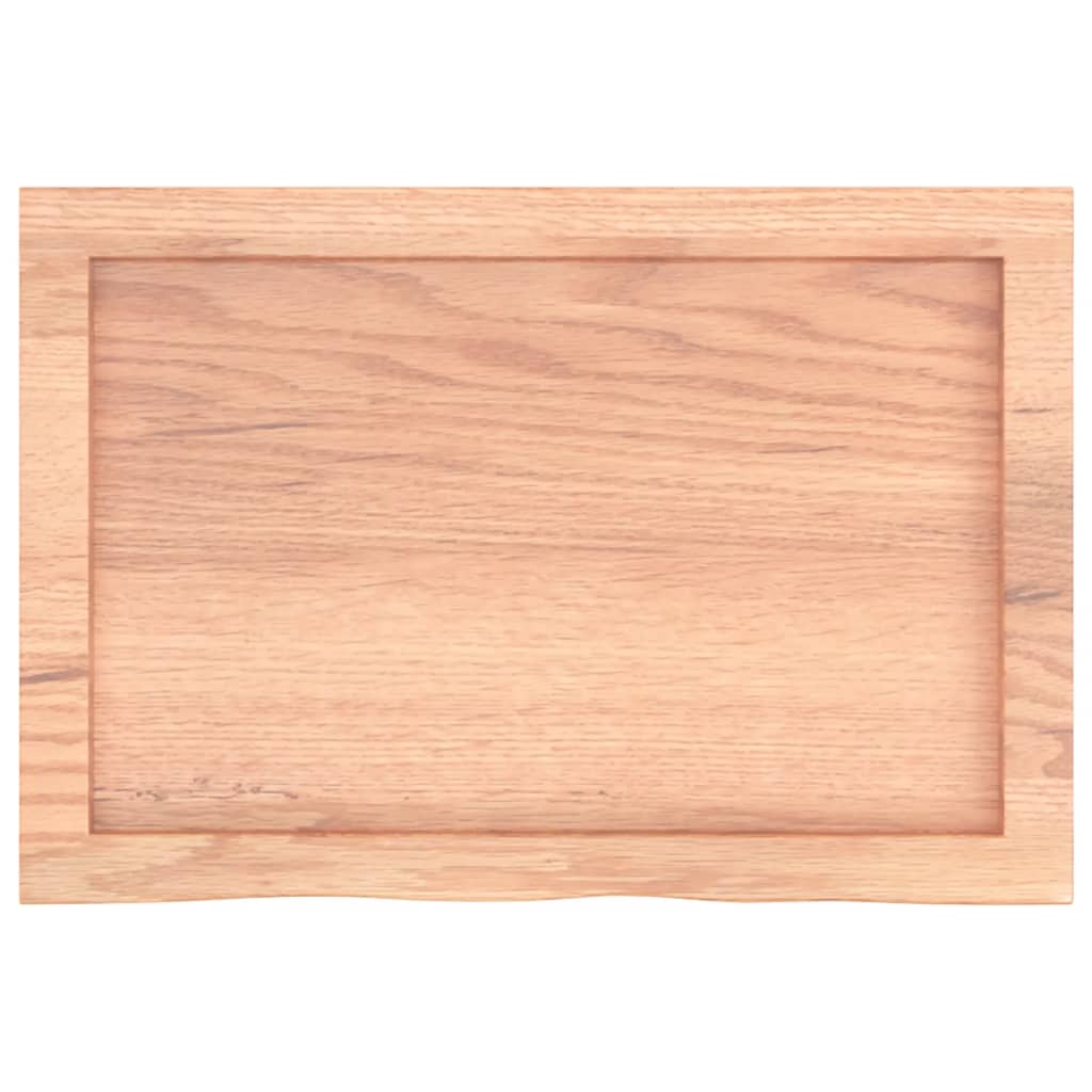 bordplade til badeværelse 60x40x(2-4) cm massivt træ lysebrun - Image 4