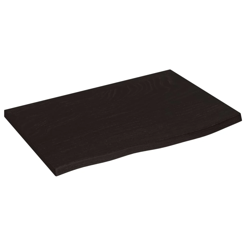 bordplade til badeværelse 60x40x(2-4) cm massivt træ mørkebrun - Image 2