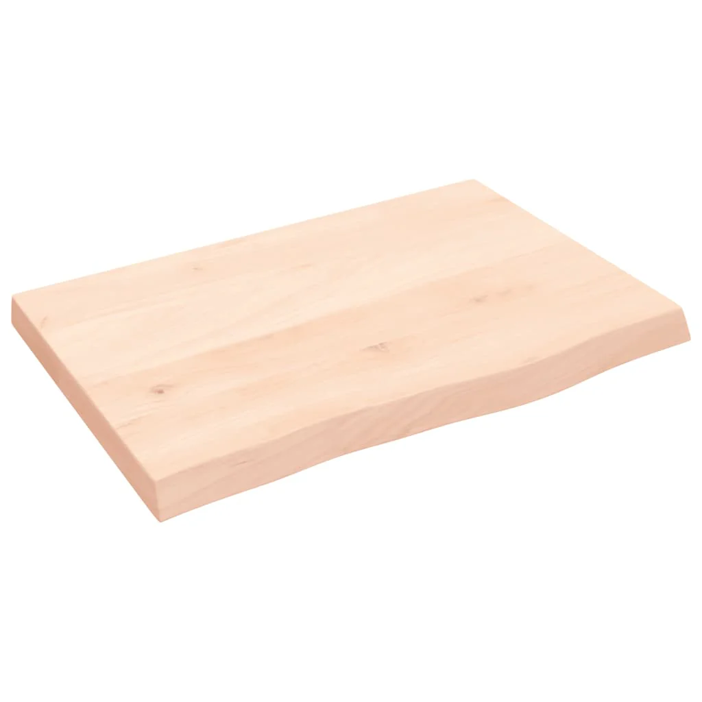 bordplade til badeværelse 60x40x(2-4) cm massivt træ ubehandlet - Image 2