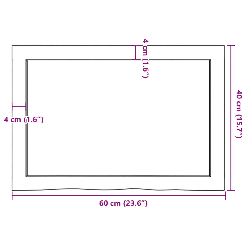 bordplade til badeværelse 60x40x(2-6) cm massivt træ lysebrun - Image 8
