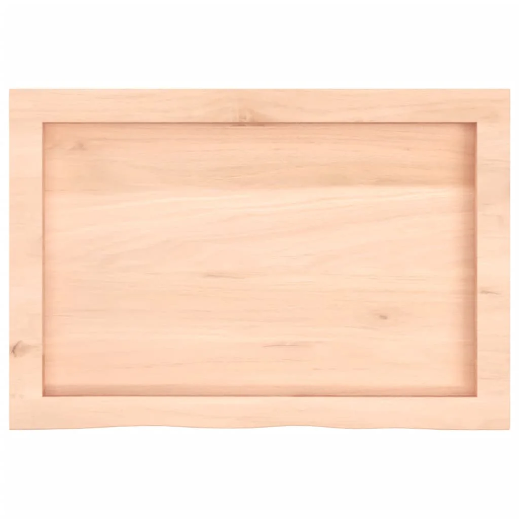 bordplade til badeværelse 60x40x(2-6) cm massivt træ ubehandlet - Image 4