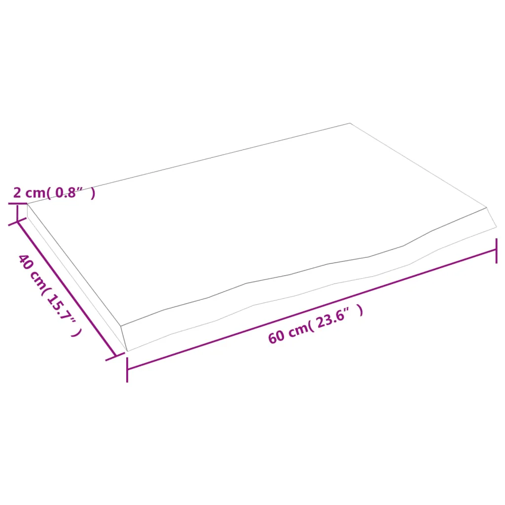 bordplade til badeværelse 60x40x2 cm massivt træ mørkebrun - Image 6