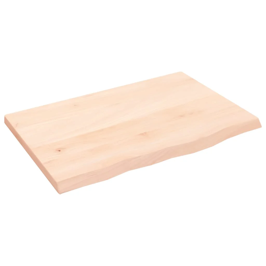 bordplade til badeværelse 60x40x2 cm massivt træ ubehandlet - Image 2