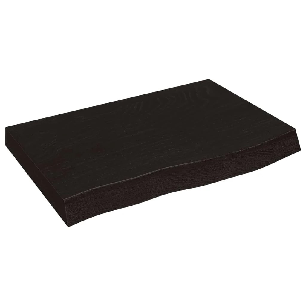 bordplade til badeværelse 60x50x(2-4) cm massivt træ mørkebrun - Image 2