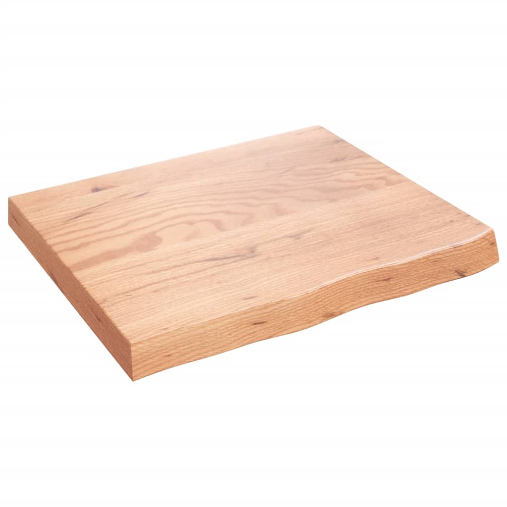 bordplade til badeværelse 60x50x(2-6) cm massivt træ lysebrun - Image 2
