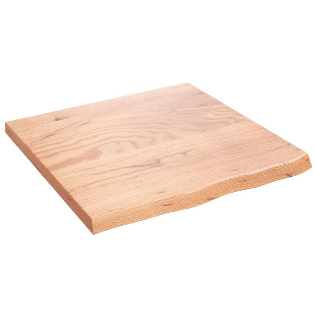 bordplade til badeværelse 60x60x(2-4) cm massivt træ lysebrun - Image 2