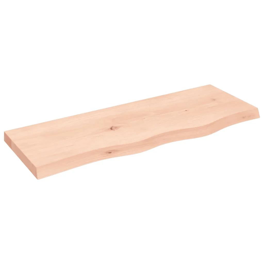 bordplade til badeværelse 80x30x(2-4) cm massivt træ ubehandlet - Image 2