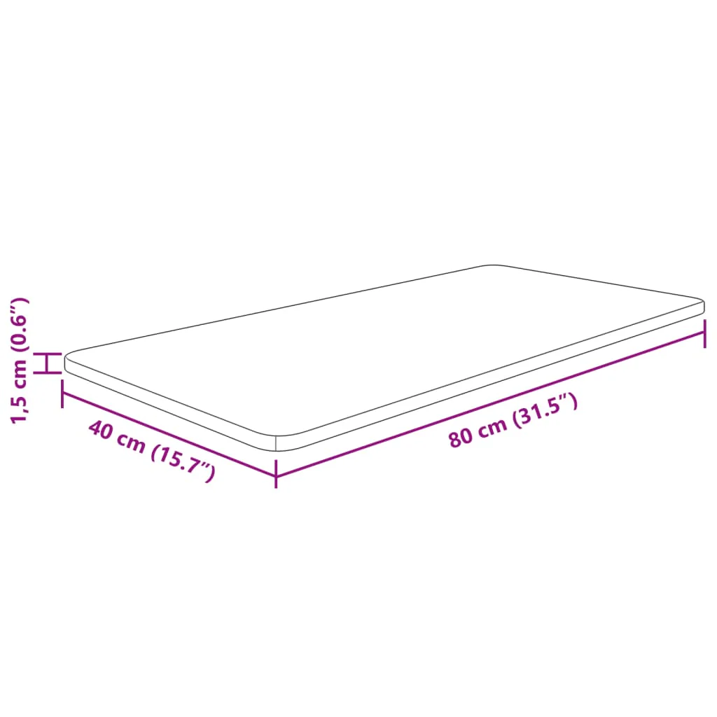 bordplade til badeværelse 80x40x1,5 cm massivt træ mørkebrun - Image 4