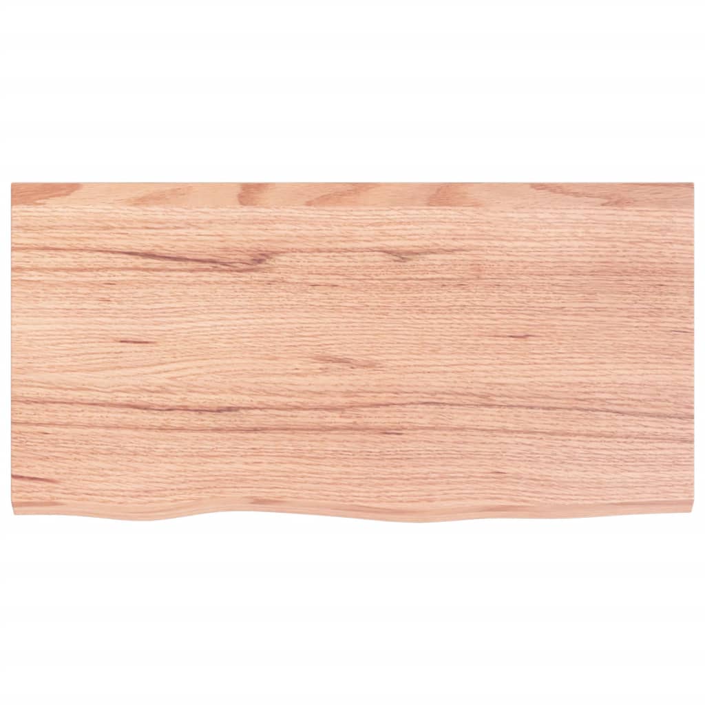 bordplade til badeværelse 80x40x(2-4) cm massivt træ lysebrun - Image 3