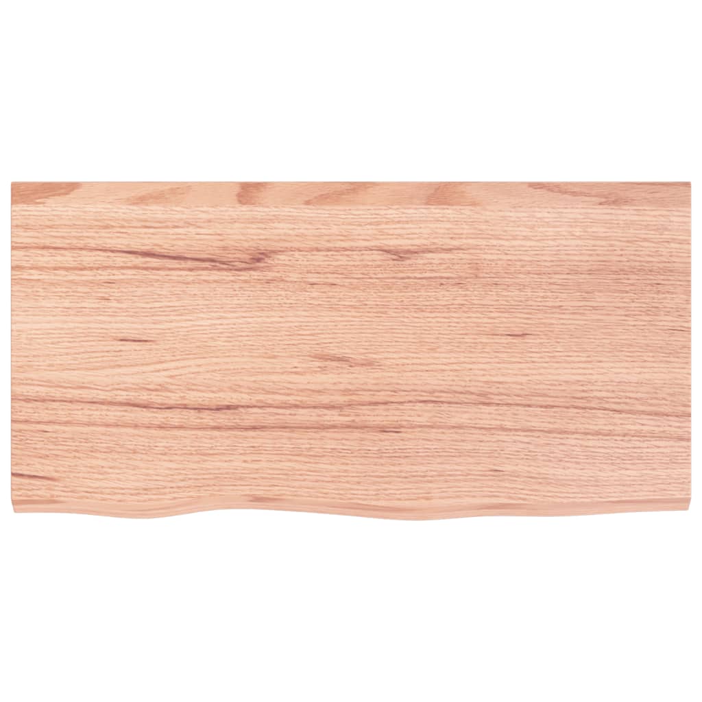 bordplade til badeværelse 80x40x(2-6) cm massivt træ lysebrun - Image 3
