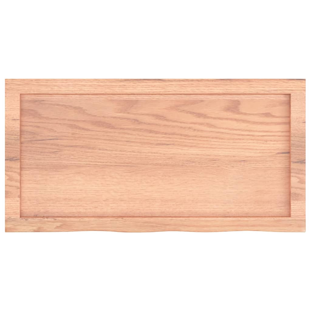 bordplade til badeværelse 80x40x(2-6) cm massivt træ lysebrun - Image 4