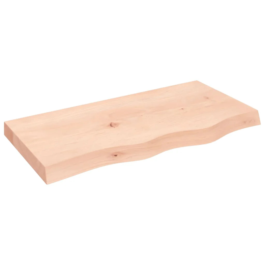 bordplade til badeværelse 80x40x(2-6) cm massivt træ ubehandlet - Image 2