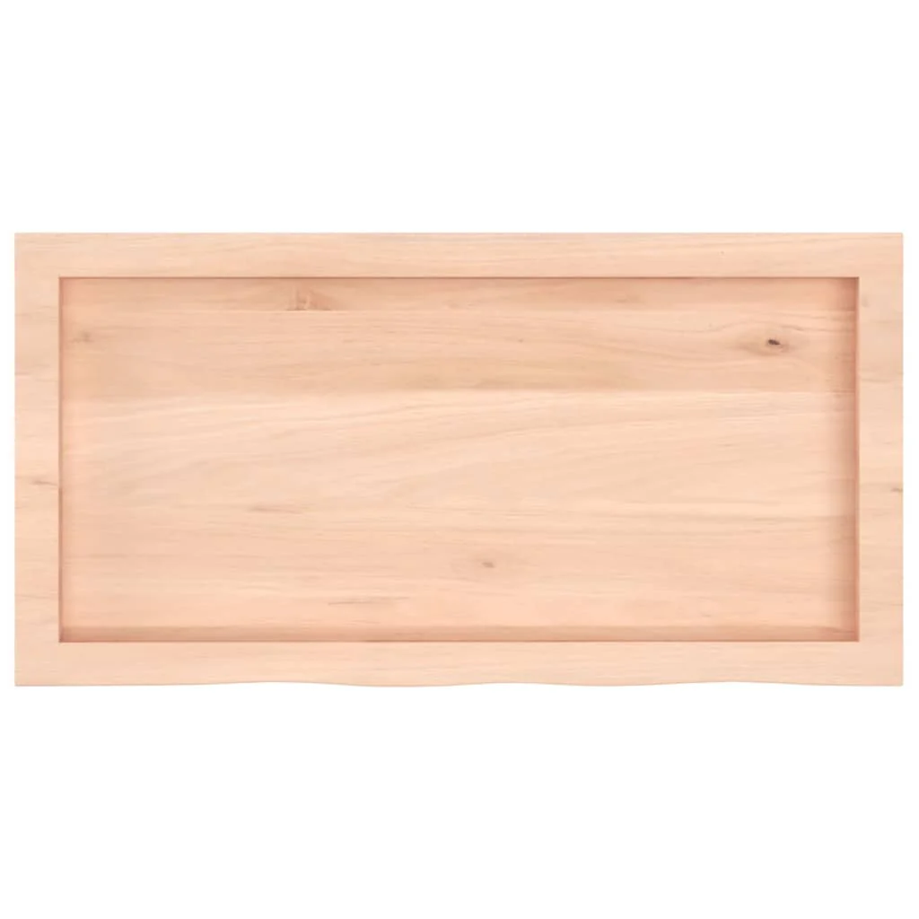 bordplade til badeværelse 80x40x(2-6) cm massivt træ ubehandlet - Image 4