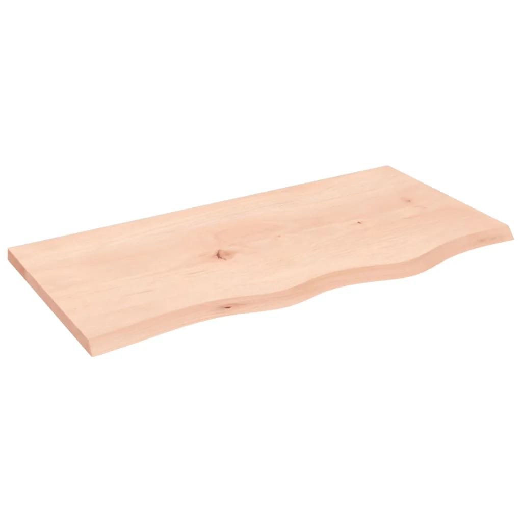 bordplade til badeværelse 80x40x2 cm massivt træ ubehandlet - Image 2