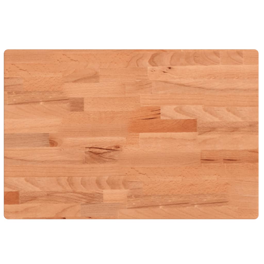 bordplade til badeværelse 80x40x4 cm massivt bøgetræ - Image 2