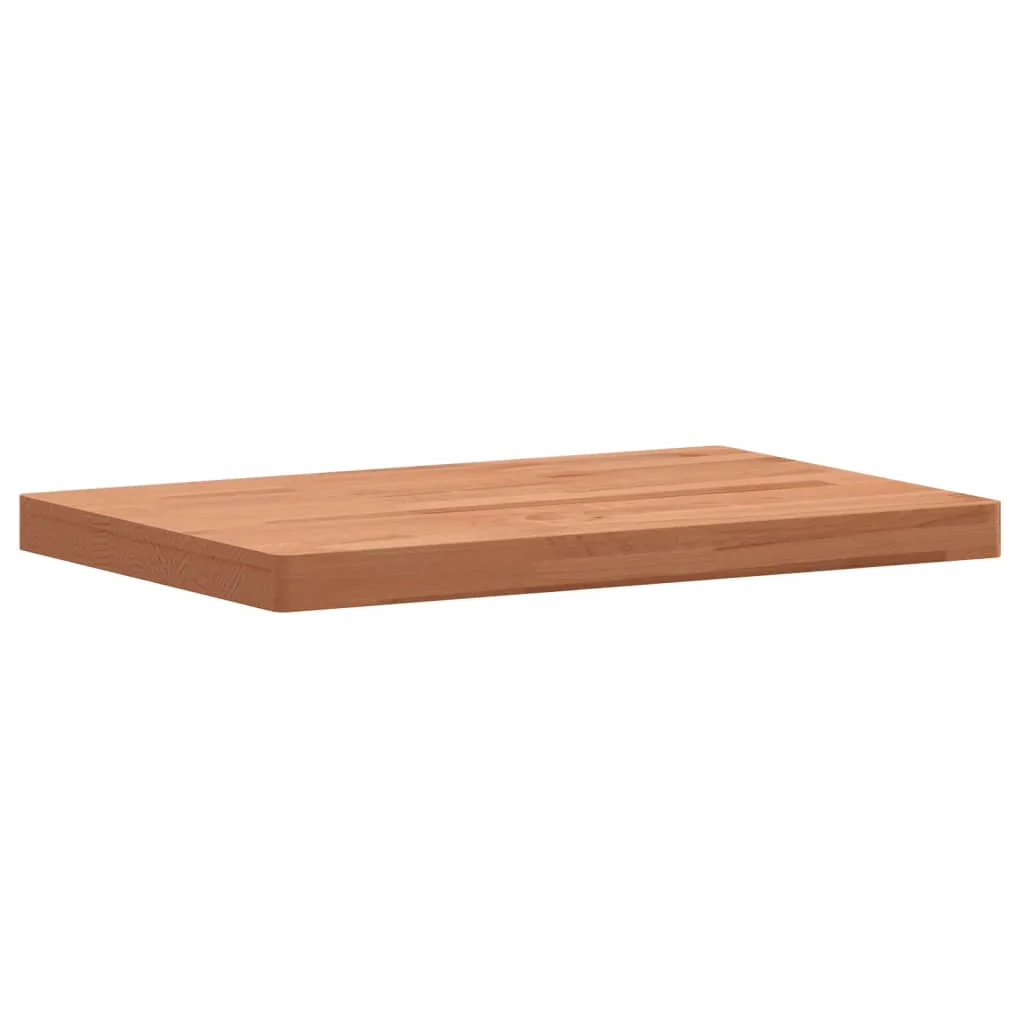 bordplade til badeværelse 80x40x4 cm massivt bøgetræ - Image 3