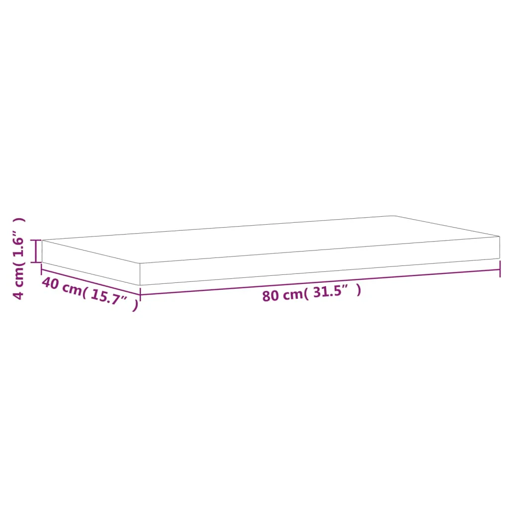 bordplade til badeværelse 80x40x4 cm massivt bøgetræ - Image 7