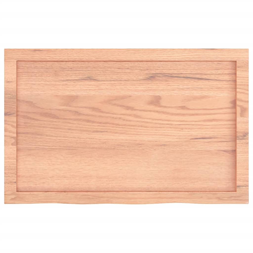bordplade til badeværelse 80x50x(2-4) cm massivt træ lysebrun - Image 4