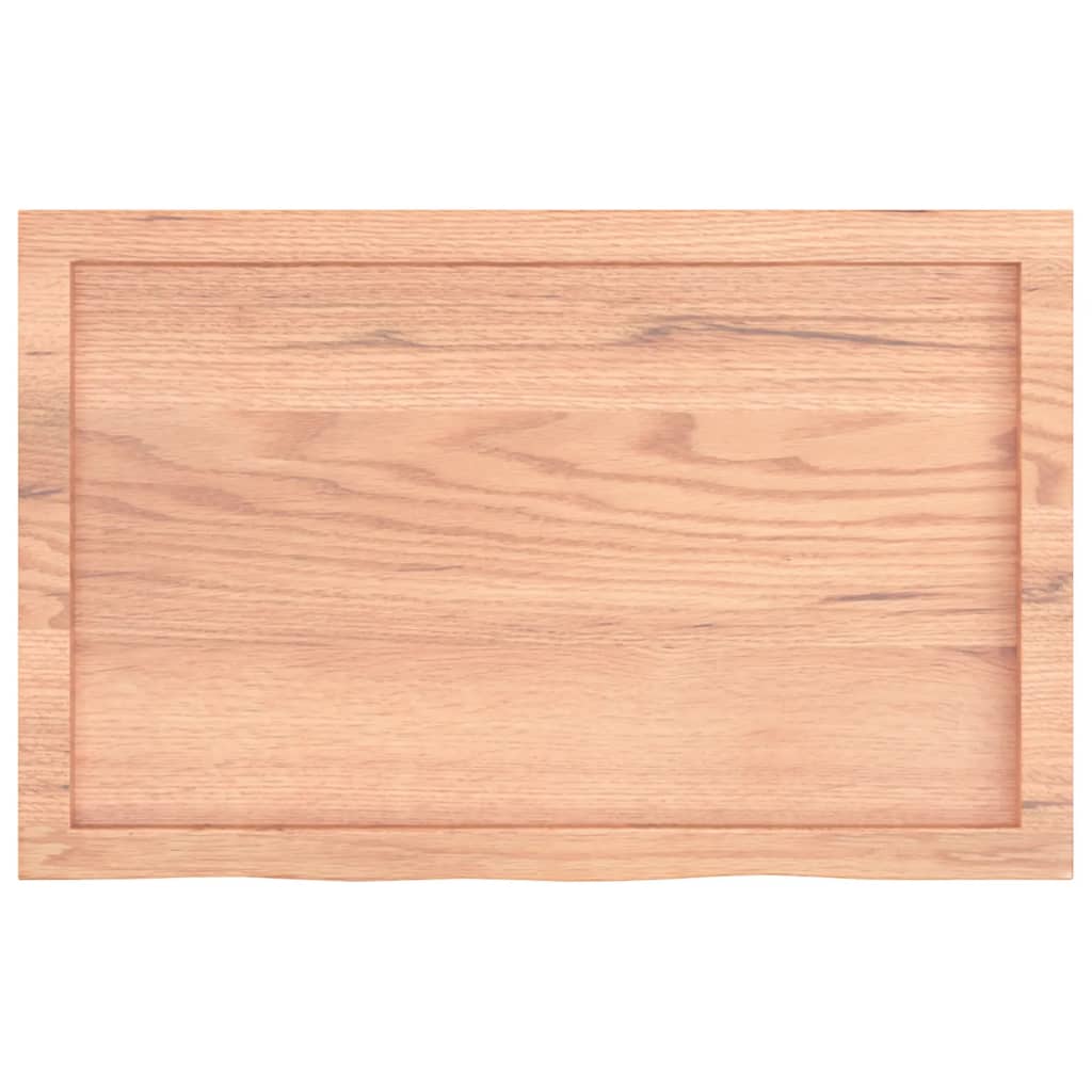 bordplade til badeværelse 80x50x(2-6) cm massivt træ lysebrun - Image 4