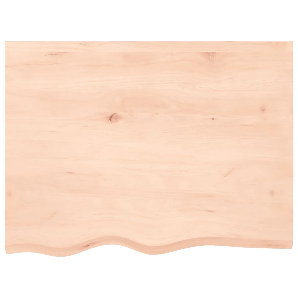bordplade til badeværelse 80x60x(2-4) cm massivt træ ubehandlet - Image 3