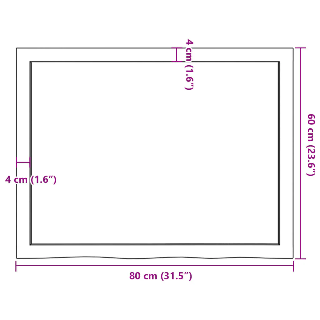 bordplade til badeværelse 80x60x(2-6) cm massivt træ lysebrun - Image 8