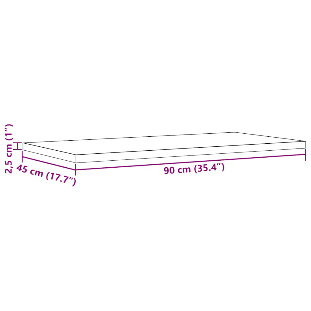 bordplader 2 stk. 90x45x2,5 cm rektangulær massivt fyrretræ - Image 9